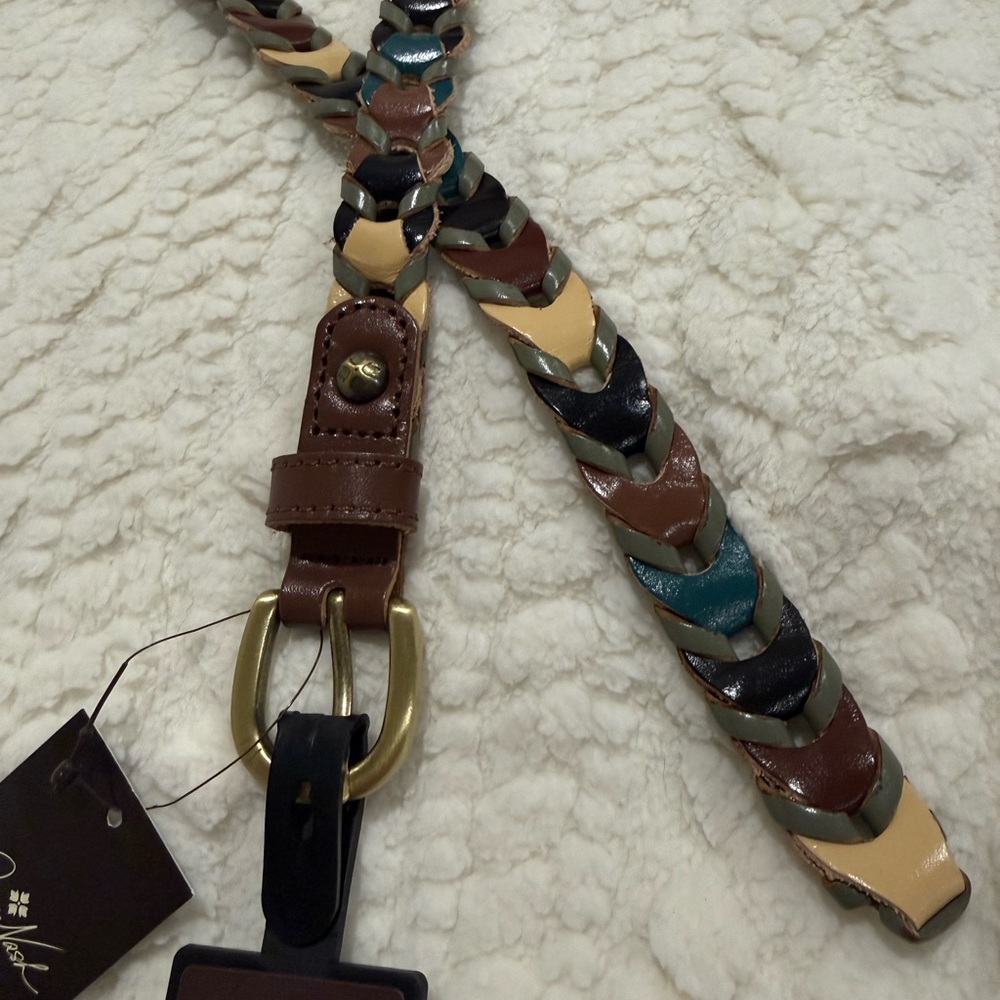 Patricia Nash Multicolor Braided Leather Belt NWT